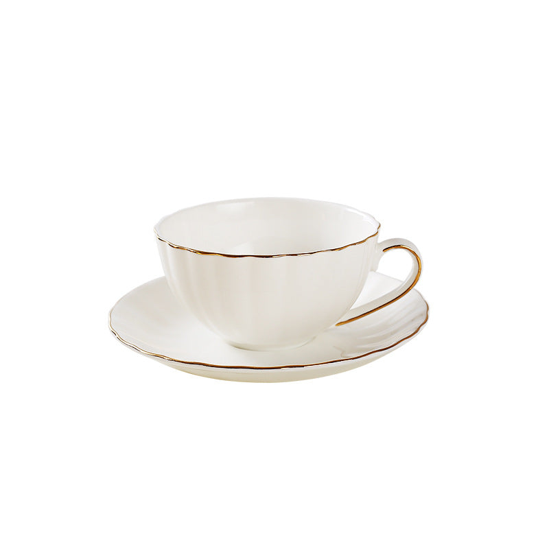 English Style Afternoon Tea Cup Set with Gold Trim