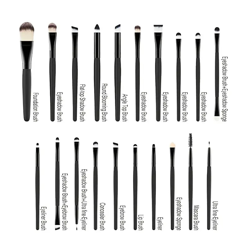 20 Pcs Colorful Soft Makeup Brushes Set and Tools