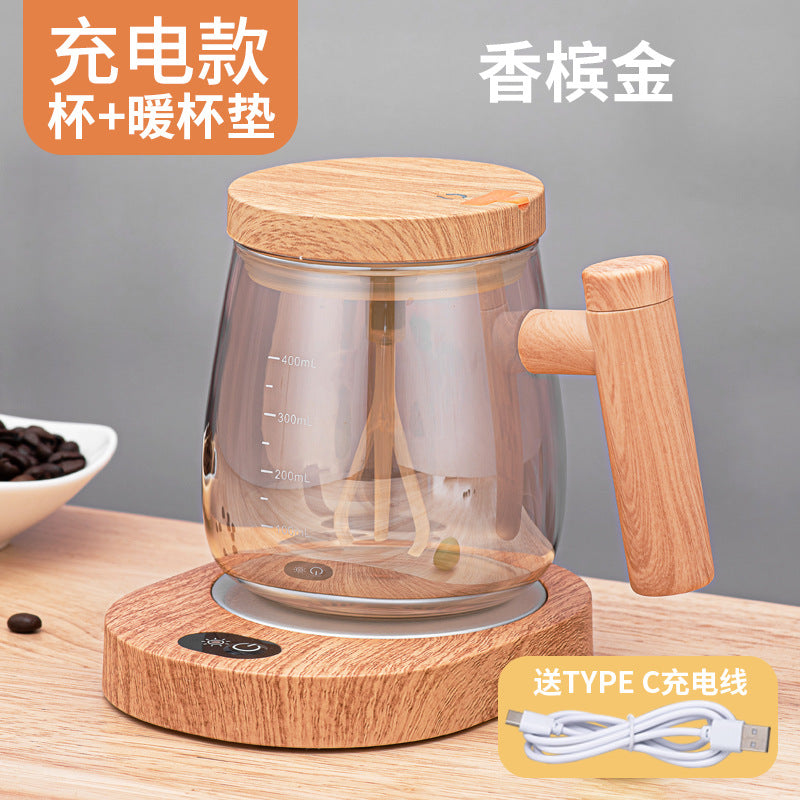 Japanese Automatic Stirring Glass Mug for Coffee & More