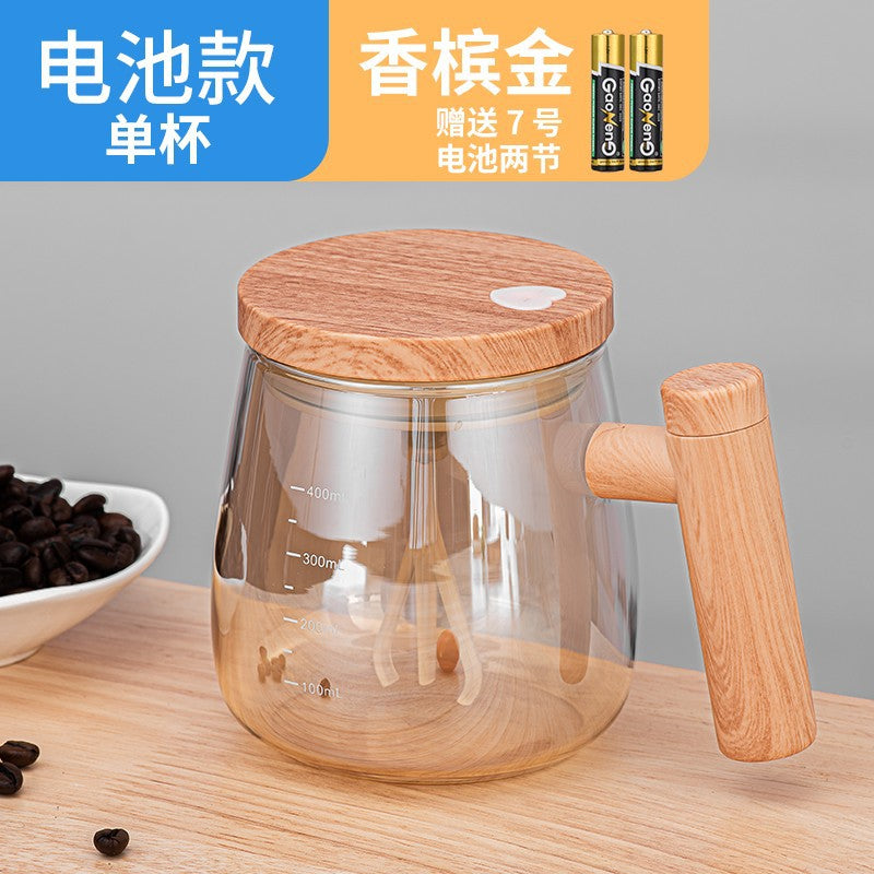 Japanese Automatic Stirring Glass Mug for Coffee & More