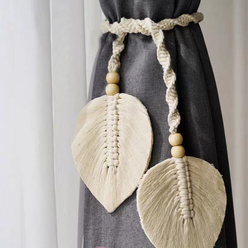Bohemian Leaf Tie Curtains for Living Room and Bedroom
